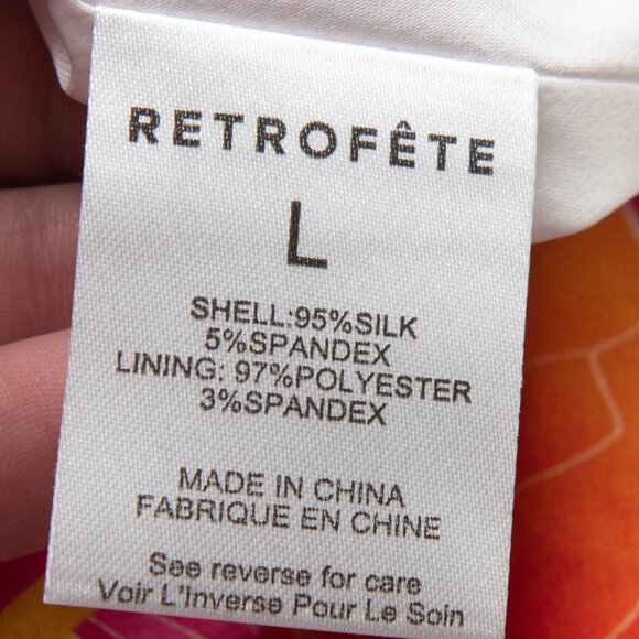 Retrofête Adelaide Floral Silk Halter Mini Dress Pink Yellow White Large New - Picture 6 of 9